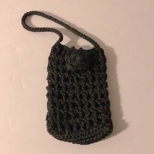 Black Macrame Coin Bag